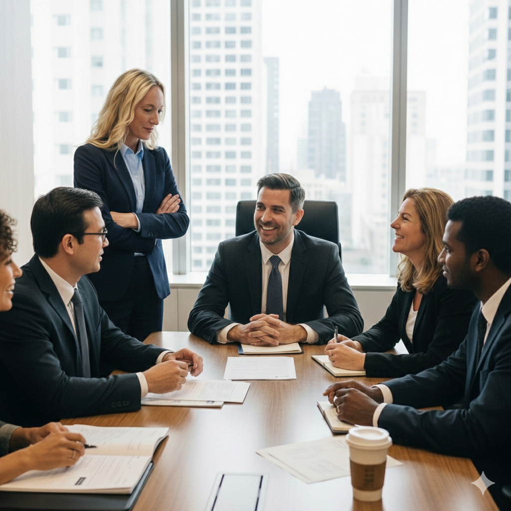 Attorney working in an office
